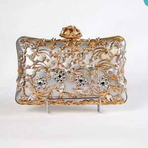 Gold &  stone sparkling  Jeweled Evening Clutch
